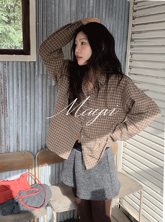 [윈터비❄️/Mayvi] Harry 보송 피치 기모 체크 셔츠 (2 color)