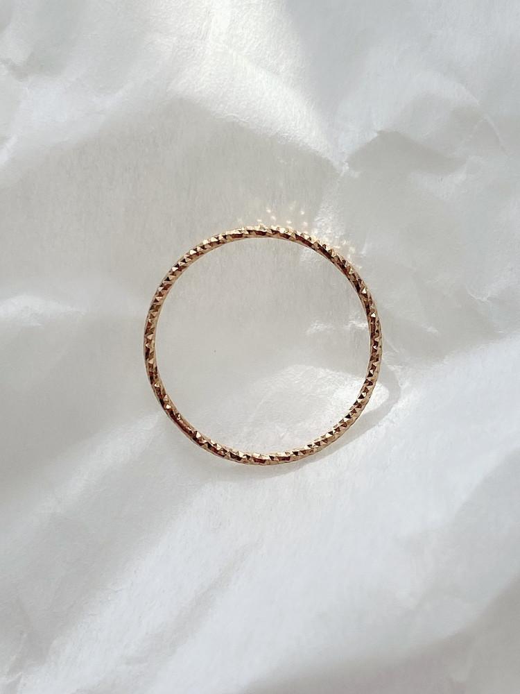 14k 컷팅 금 실반지 다섯손가락 레이어드 링