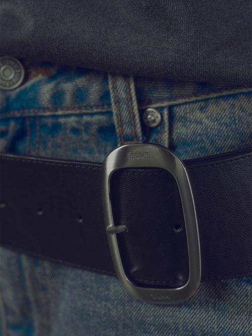 Leather Big Buckle Belt VX4AT601_2color