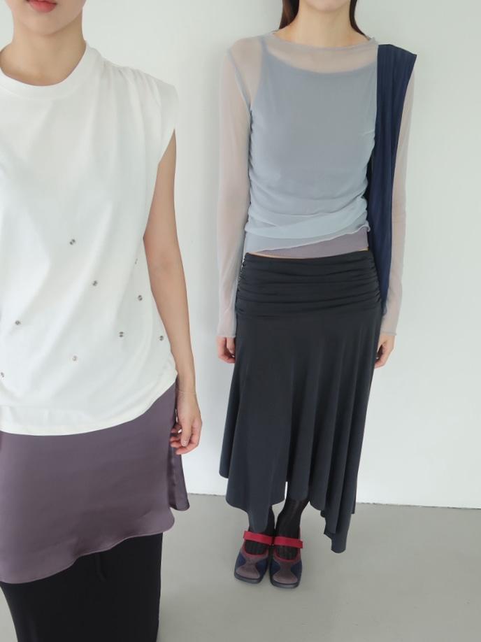 610 FOLD-IN TENSION UNEVEN SKIRT