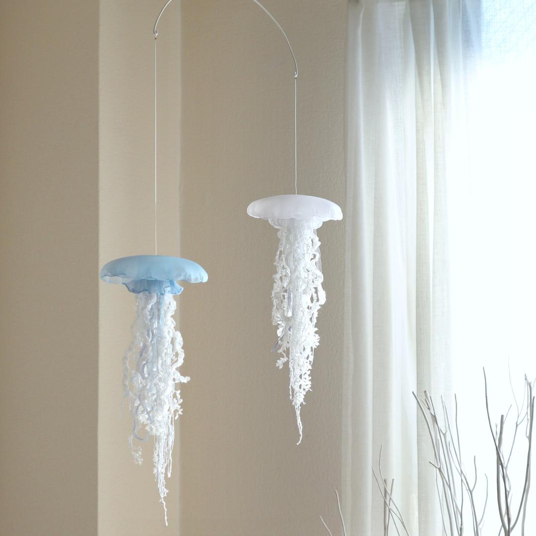 트윈 젤리피쉬 모빌 [ M / M ]  Twin Jellyfish Mobile - White / White / 없음