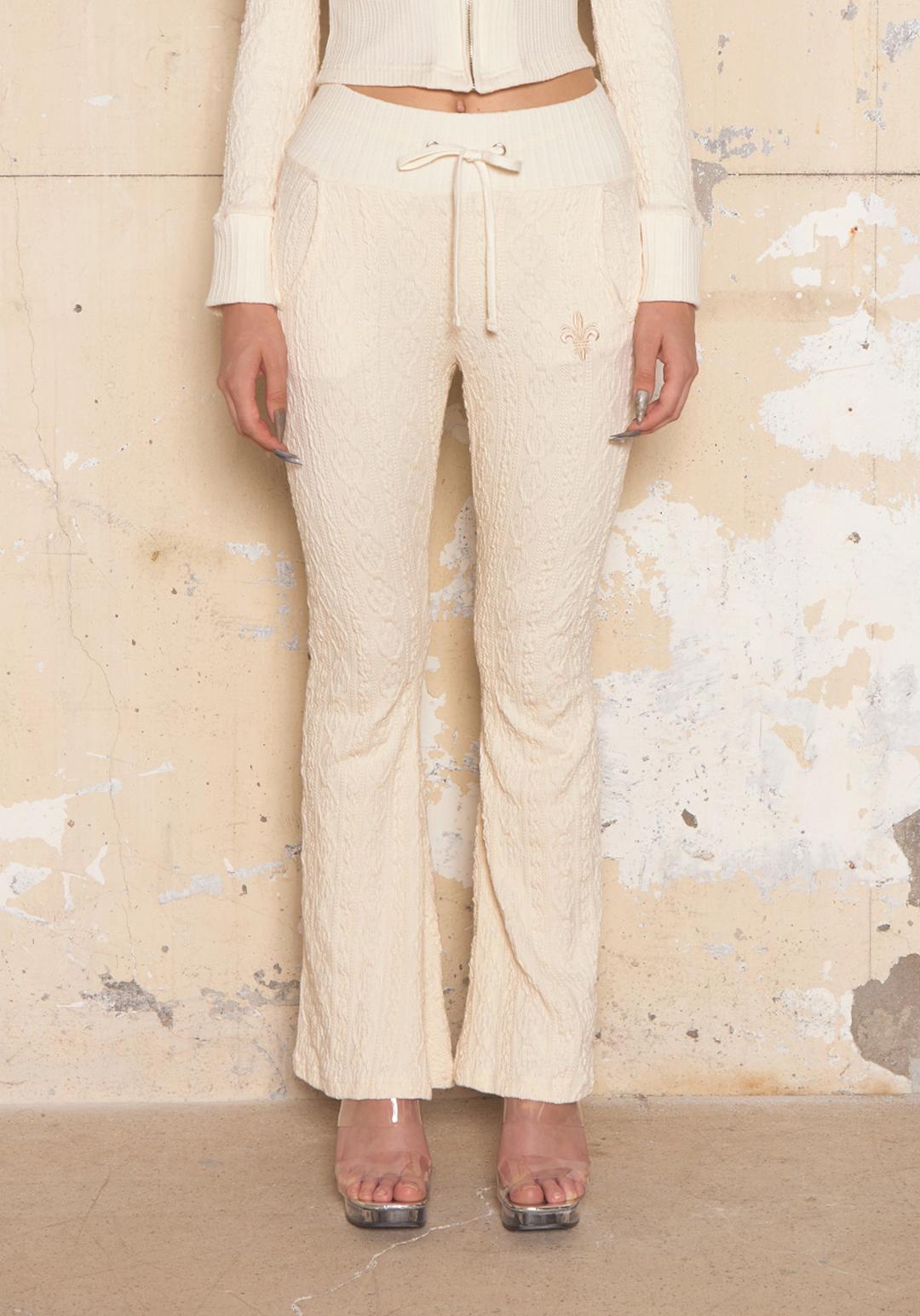 Textured Knit Training Pants [Ivory]