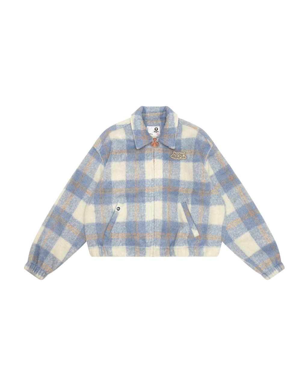 체크 로고 지퍼업 재킷