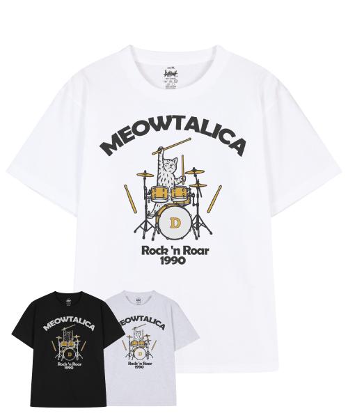 뮤탈리카 락앤롤 캣 드러머 반팔 티셔츠 (3color)