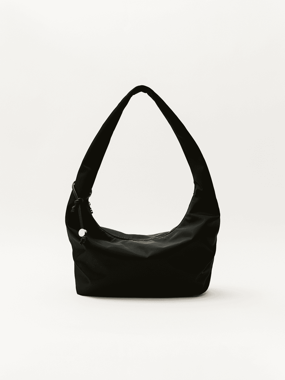 Clock nylon shoulder bag Black