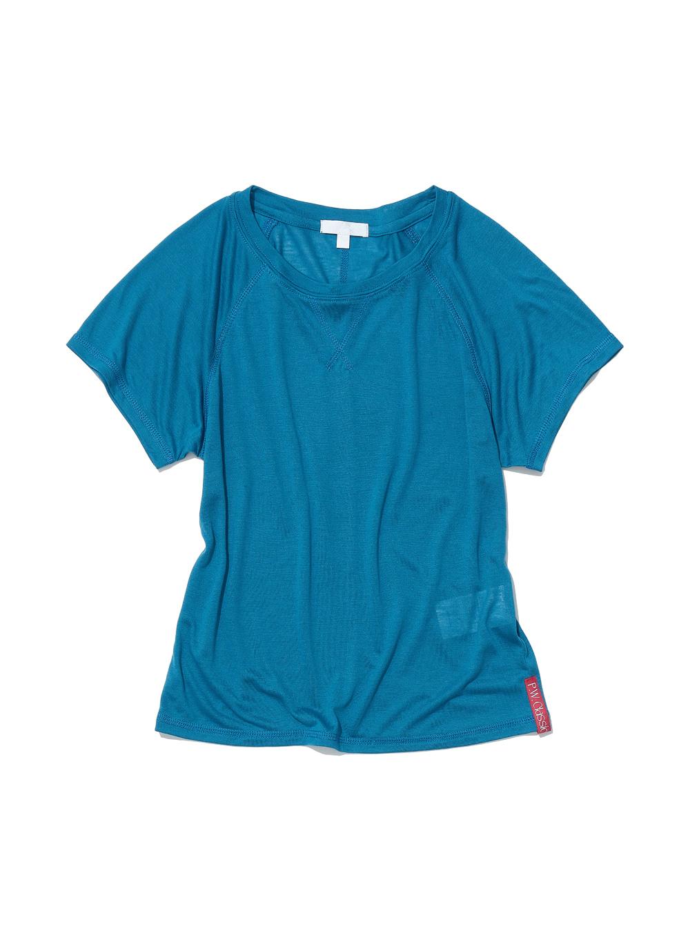 [WOMEN] PWC SHEER RAGLAN STITCH SHORT SLEEVE TEE_TEAL