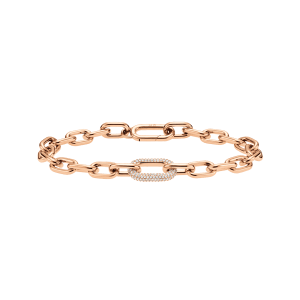 Crystal Link Bracelet Rose Gold Rose Gold / 185mm