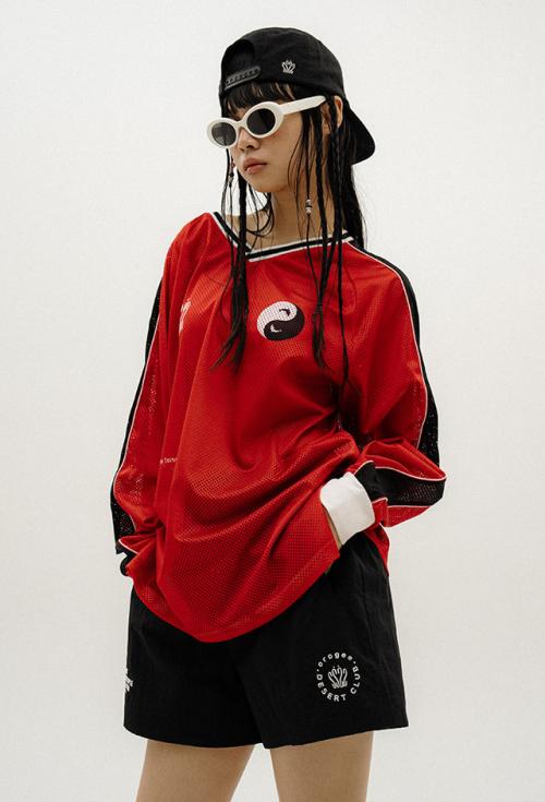 OVERSIZED SPORTY MOTO JERSEY_RED