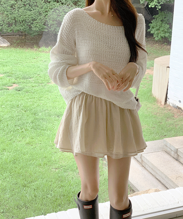 퍼빗 스위티 이중쉬폰 밴딩 미니스커트 - 3color