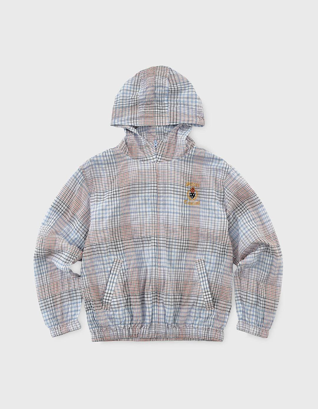 CHILDREN S&C CREST CHECKED ZIP-UP HOODIE / White