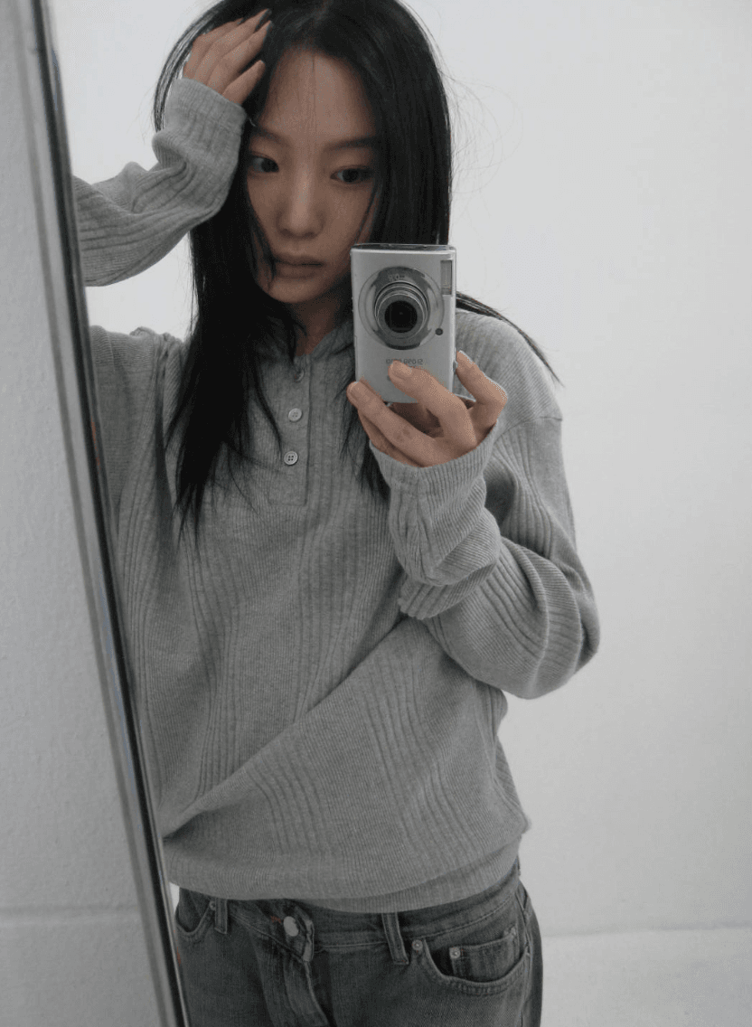 Button Knit Hoodie (4 colors) / UNISEX