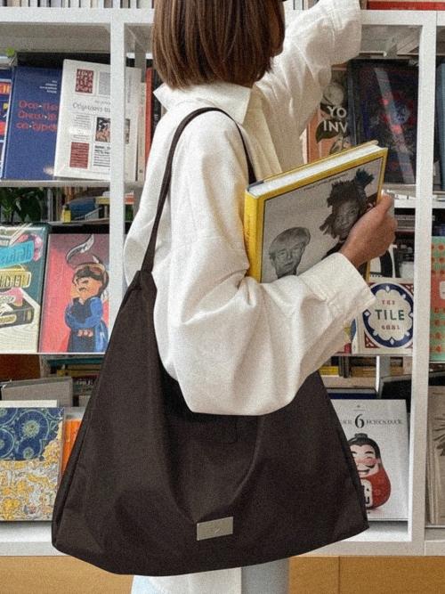 SYMBOL NYLON SHOPPER BAG [BROWN]