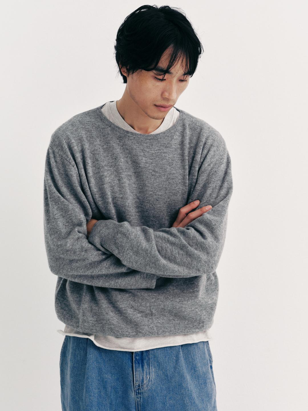 9/30 (화) 발송 - Wool boat neck knit (gray)
