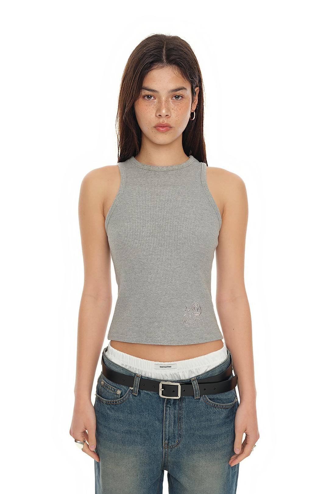 WAFFLE TANK TOP (GREY)