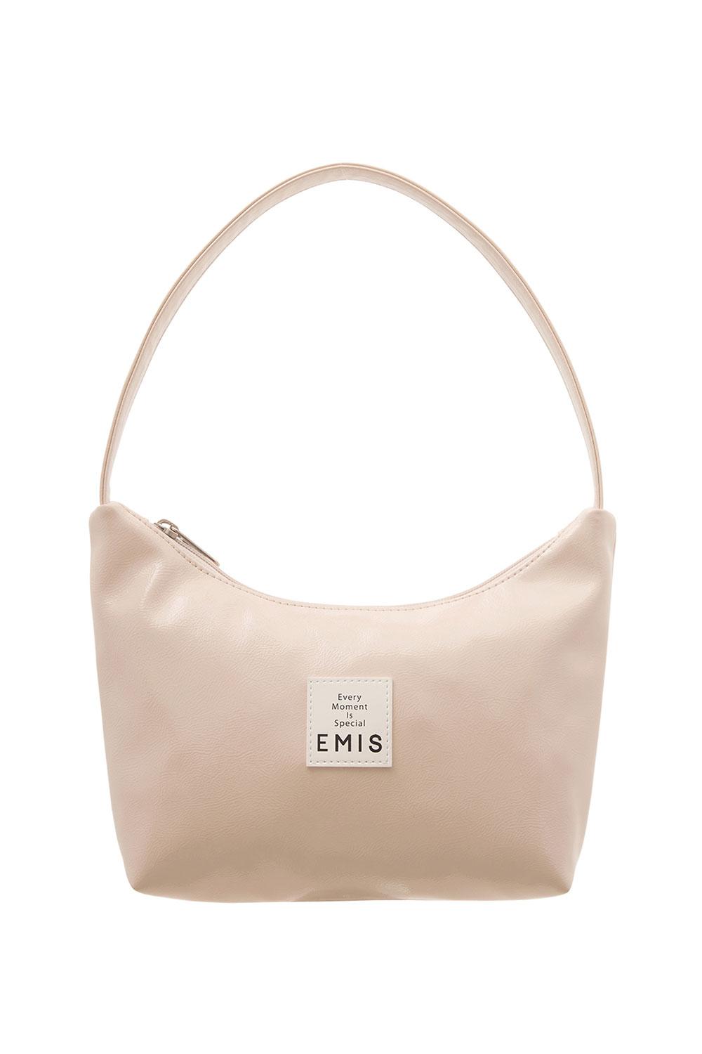 NEW ENAMEL HOBO BAG-CREAM
