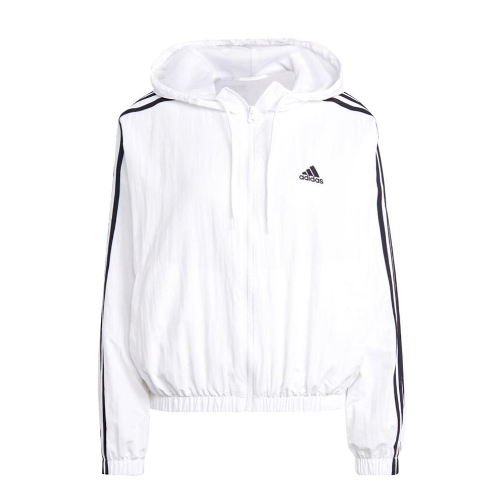 아디다스 에센셜 크롭 바람막이 화이트 우븐 윈드브레이커 IC0560