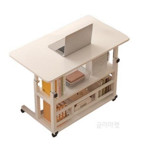 사이드테이블 책상겸테이블 튼튼한 높이조절 미니 책상 1인용 이동식 조립식 컴퓨터 다용도 원룸 자취, 블랙, 60cm x 40cm, 2단