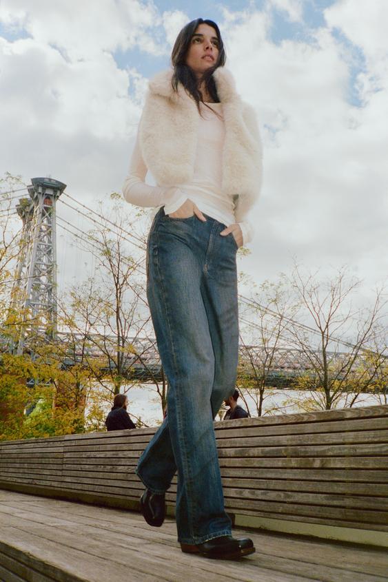 JEANS TRF WIDE LEG TIRO ALTO FULL LENGTH