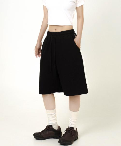 Lace Track Bermuda Shorts Black