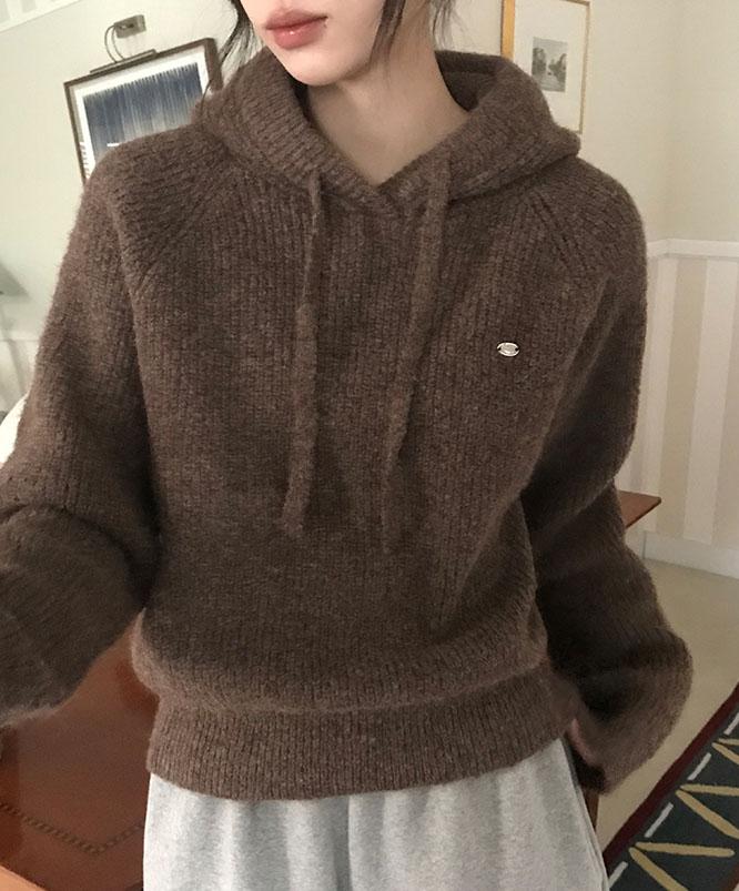 니어웨어 [당일발송⛄겨울신상] 언유즈얼리 플루토 후드 니트 (4color)/레이어드/후드니트/알파카후드/루즈핏