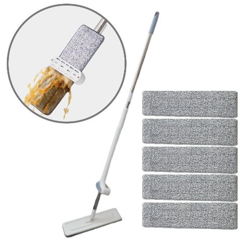 [한정수량] 심플루 슬라이드 밀대 걸레 + 극세사 패드 5장 세트