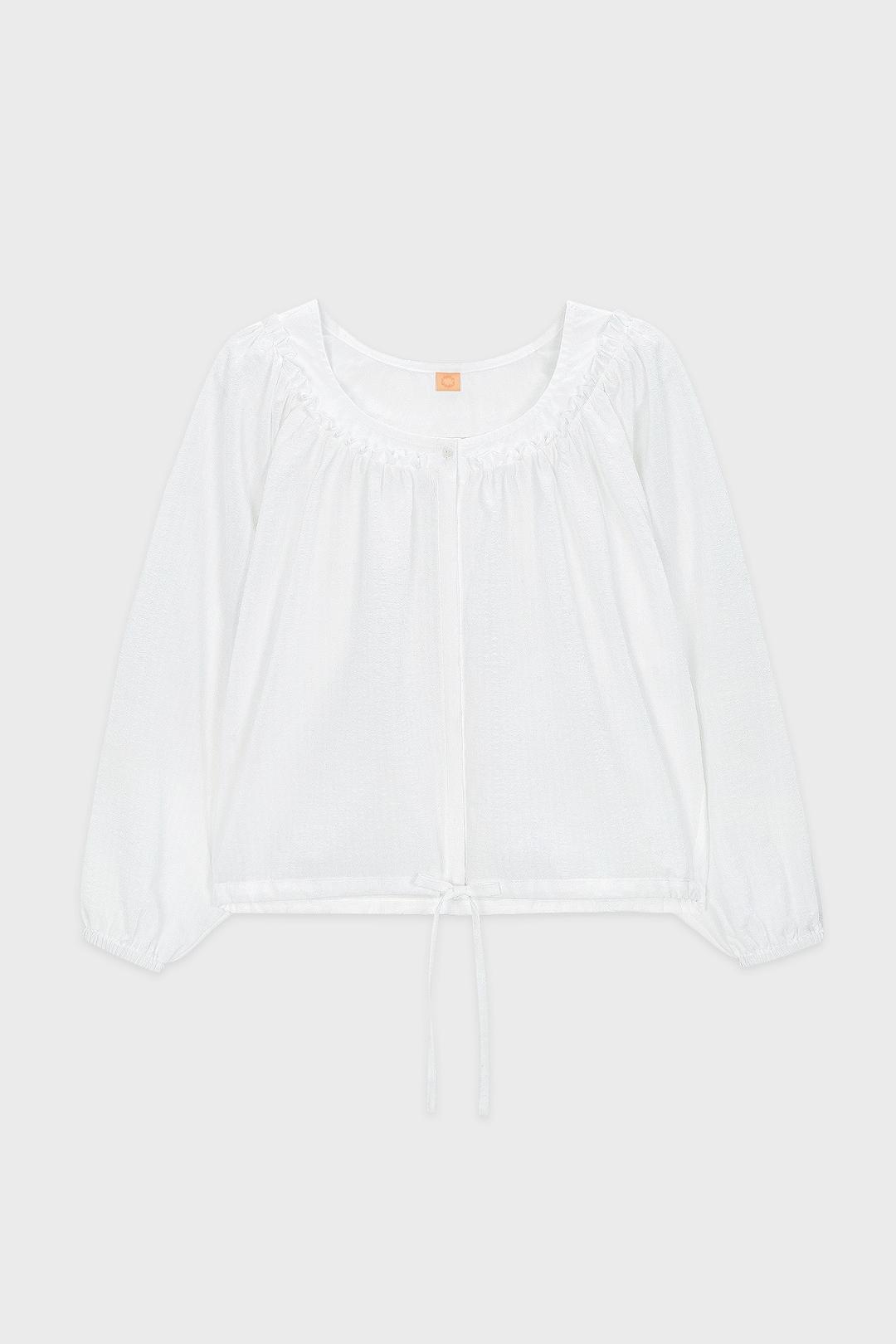 Round Frill Blouse (White)