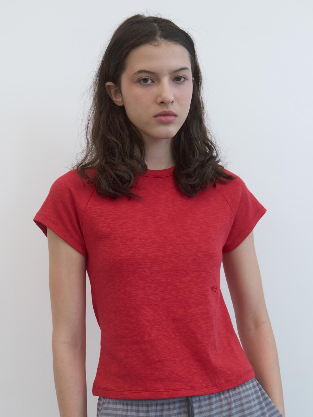 슬럽 래글런 티셔츠 (Red)