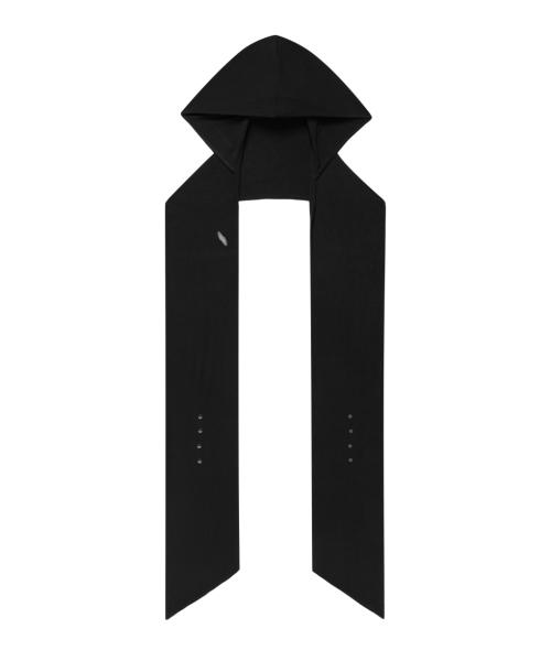 W 2Way Hoodie Scarf - Black