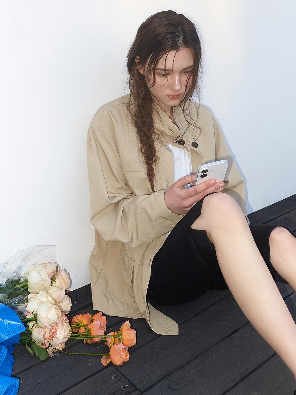 [PHOTO REVIEW] Drawstring Half Jacket, Beige