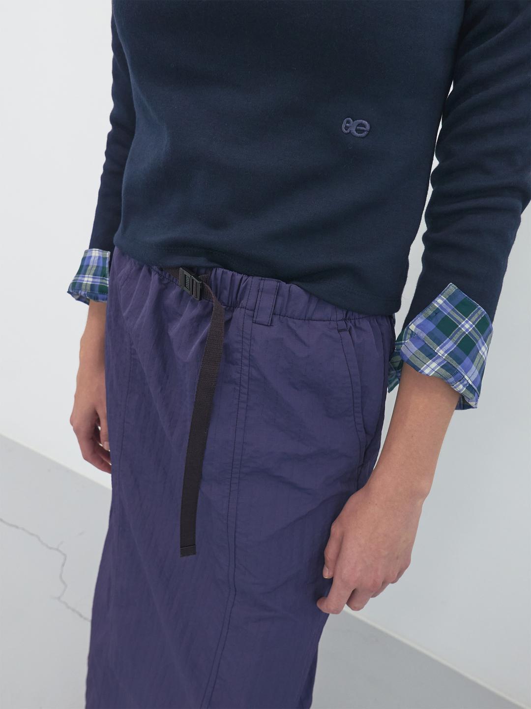 그리드 패널 롱 스커트 (Purple)