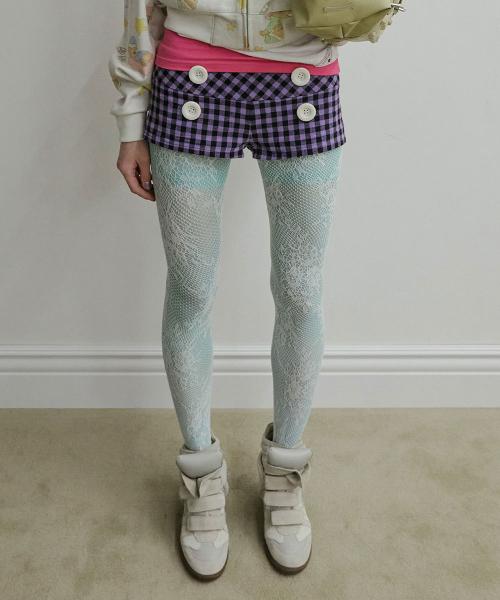 New Emo Gingham Micro Shorts Purple