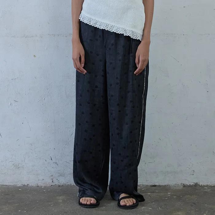 Dot Drawing Relax Pants_Black