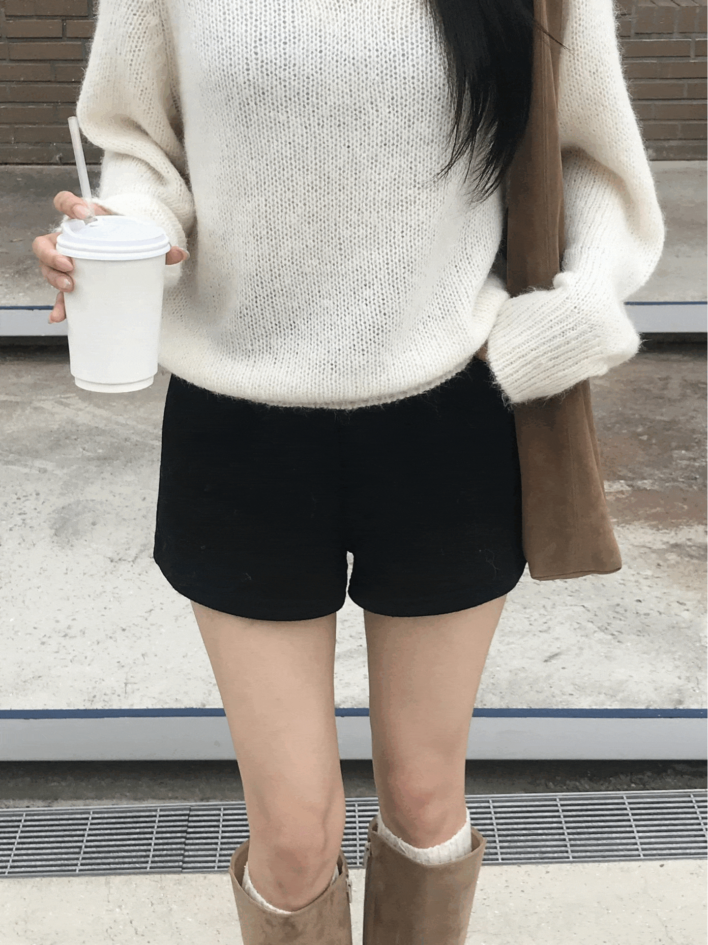 카밀 울 니트 숏팬츠