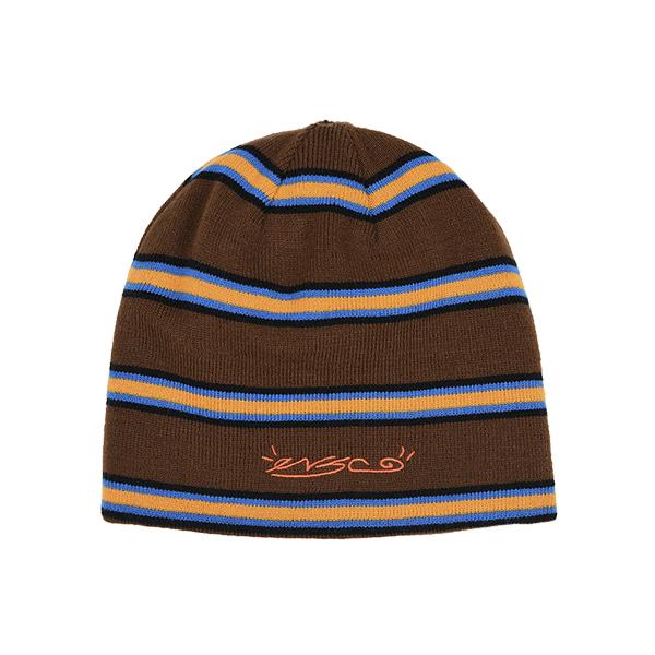 reversible knit beanie_brown