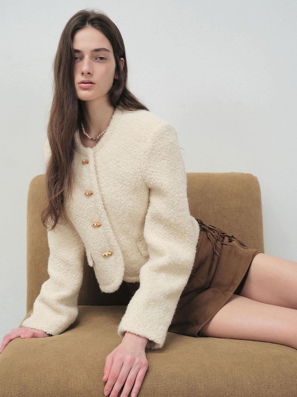 25 Fall_ Cream Boucle Poodle Blazer