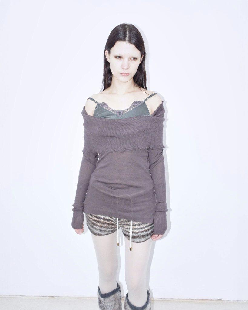 VIOLET WIDE NECK TOP WITH BABYDOLL - Anemonia