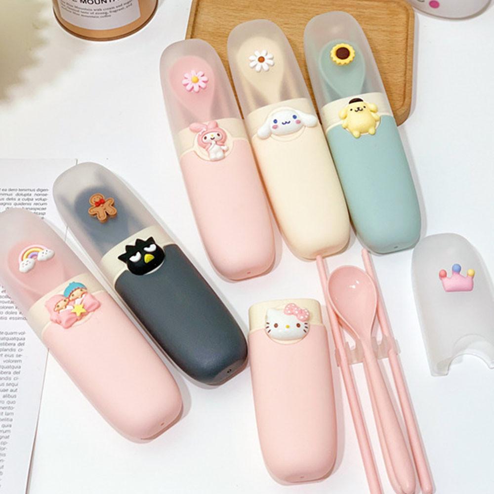 캐릭터 산리오 휴대용 PP 스푼 포크 젓가락 3종세트