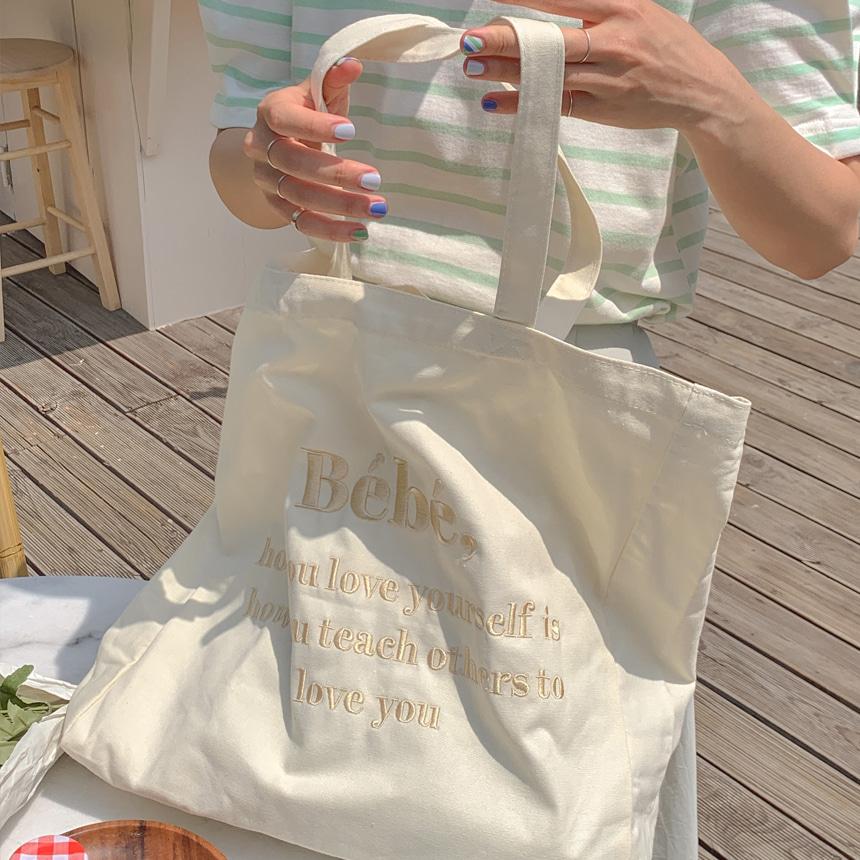 베베 레터링 에코백