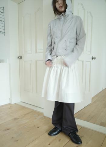 frill smocking cotton skirt (3c)