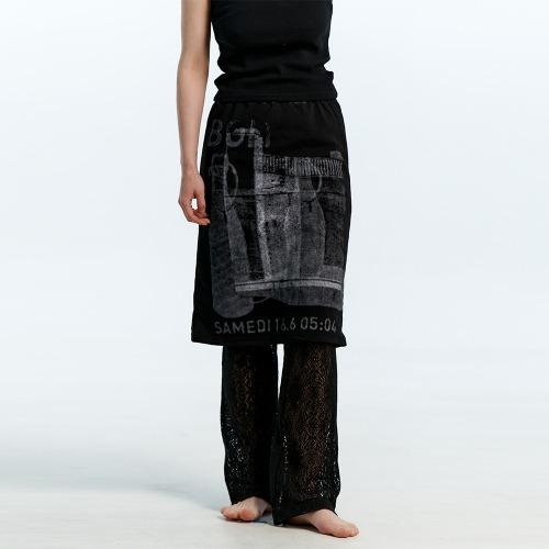 Pixelate midi skirt (Black)