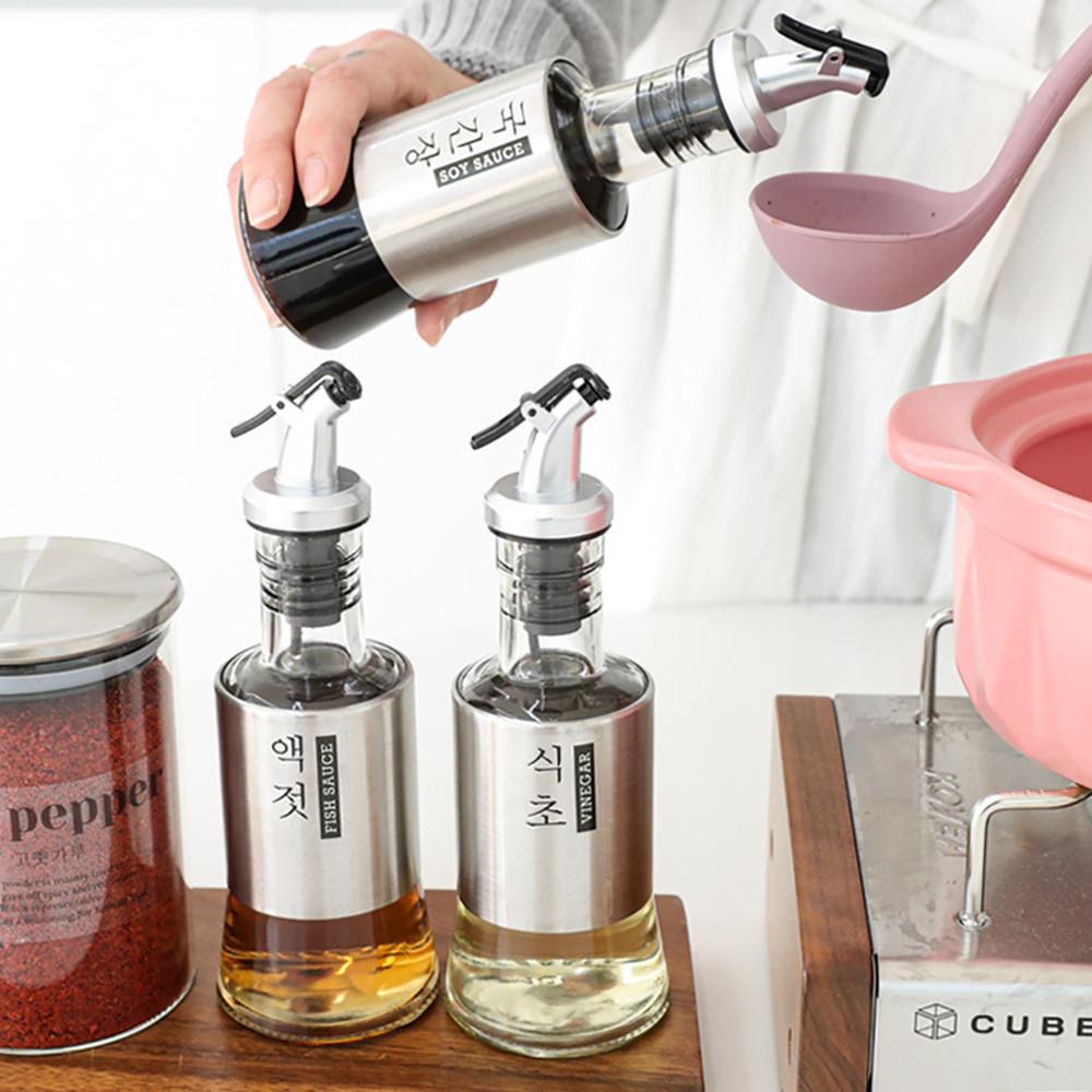 스텐 304 유리 오일병 양념통 소스통 세트 오일병200ml