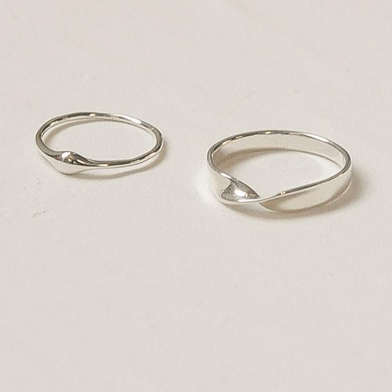2-type silver twist ring