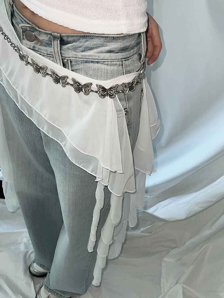 [주문폭주,5차 입고] 디디 프릴 시스루 레이어드 마이크로 스커트