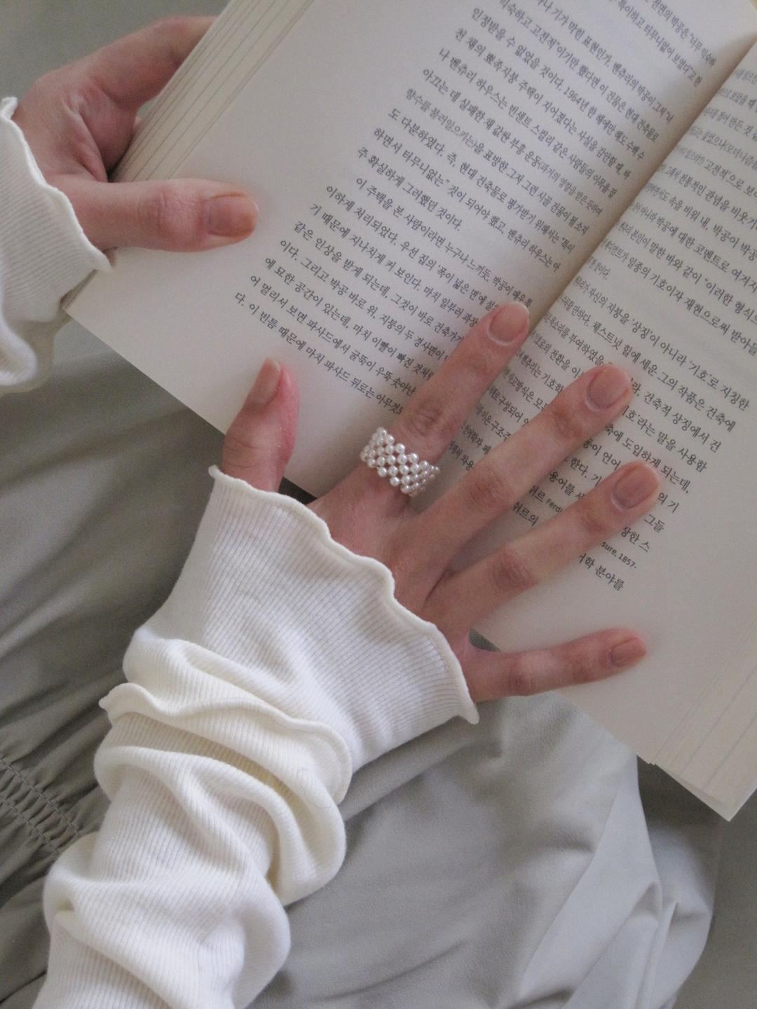 Tiny Beads Ring (Faux pearl)