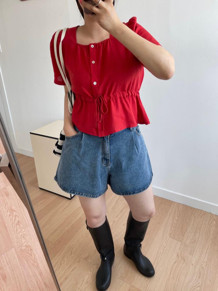 모리 스퀘어 블라우스