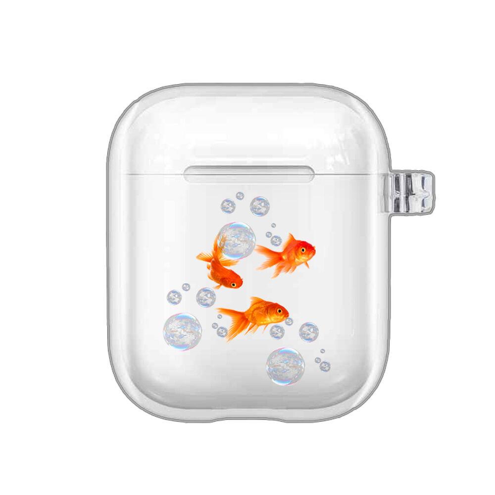 금붕어 비누 방울 투명 하드 에어팟 케이스
