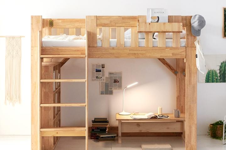 헤라 원목 고무나무 벙커 침대 사다리형 (S/SS/Q)