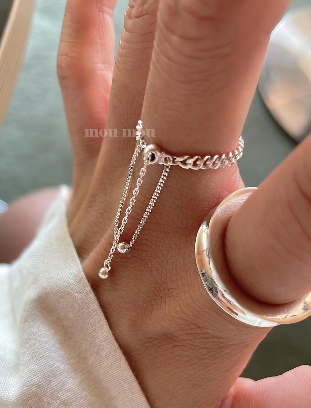 체인 슬라이드 반지 chain slide ring