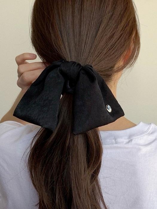 Vintage Mood Cameo Satin Ruffle Scrunchie [Black & Mint] 카메오 새틴 러플 스크런치
