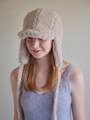 Puffy trooper hat(beige gray)